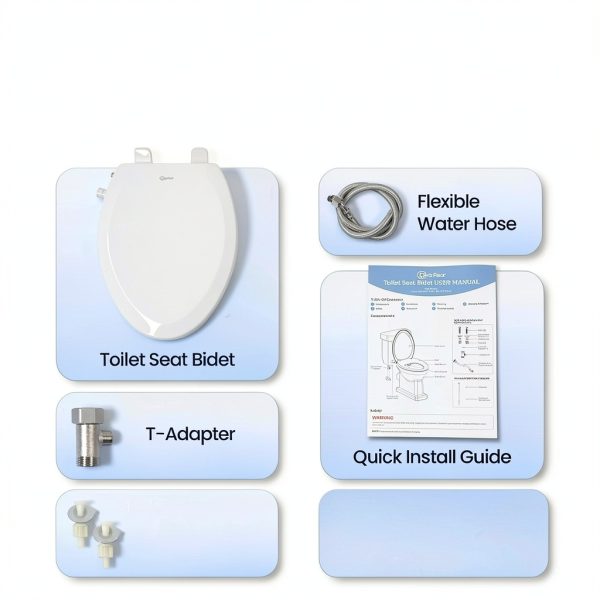 Clear Rear Elongated Bidet Seat Non Electric Adjustable Sprayer-2