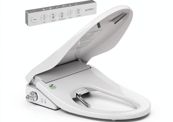 Electric Bidet Toilet Seat with Instant Warm Bidet Wash & Warm Air Dryer, Self-Cleaning Stainless Steel Nozzle, Soft Close Lid, Elongated-0