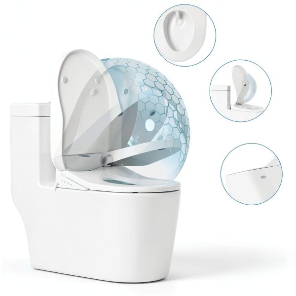 Auto Open Close Lid Bidet Toilet Seat TOTTE White Elongated-5
