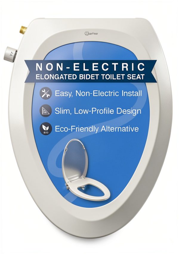 Clear Rear Elongated Bidet Seat Non Electric Adjustable Sprayer-0