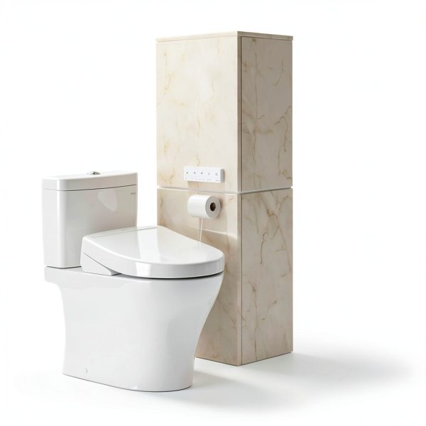 TOTO® WASHLET® S5 Electronic Bidet Toilet Seat with Instantaneous Water Heating, PREMIST and EWATER+ Wand Cleaning, Round, Cotton White - SW3445#01-5