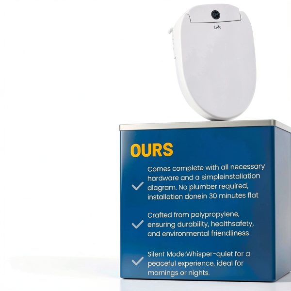 Bidet Toilet Seat, Electric Smart Heated Toilet Seat with Instant Warm Water & Dryer, Multiple Spraying Modes, Self-Clean Nozzle,Remote Control, Night Light, Soft Closed Toilet Lid-6