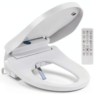 Bidet Toilet Seat, Electric Smart Heated Toilet Seat with Instant Warm Water & Dryer, Multiple Spraying Modes, Self-Clean Nozzle,Remote Control, Night Light, Soft Closed Toilet Lid-0