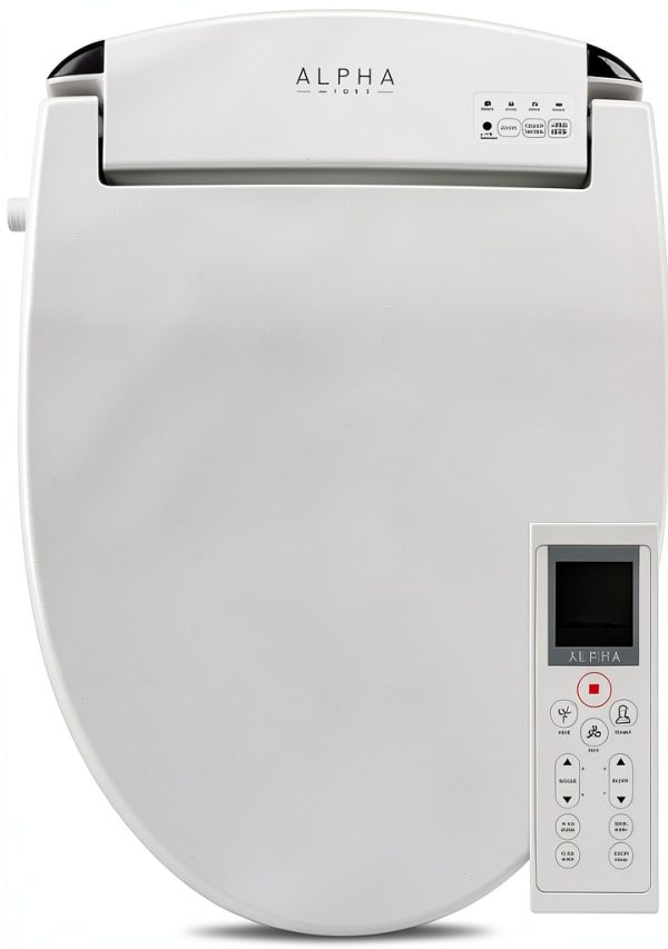 Bidet Toilet Seat ALPHA BIDET JX2 Elongated White Warm Water LED Light-0