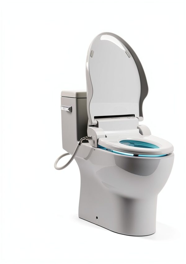 Bidet Toilet Seat ALPHA BIDET JX2 Elongated White Warm Water LED Light-3